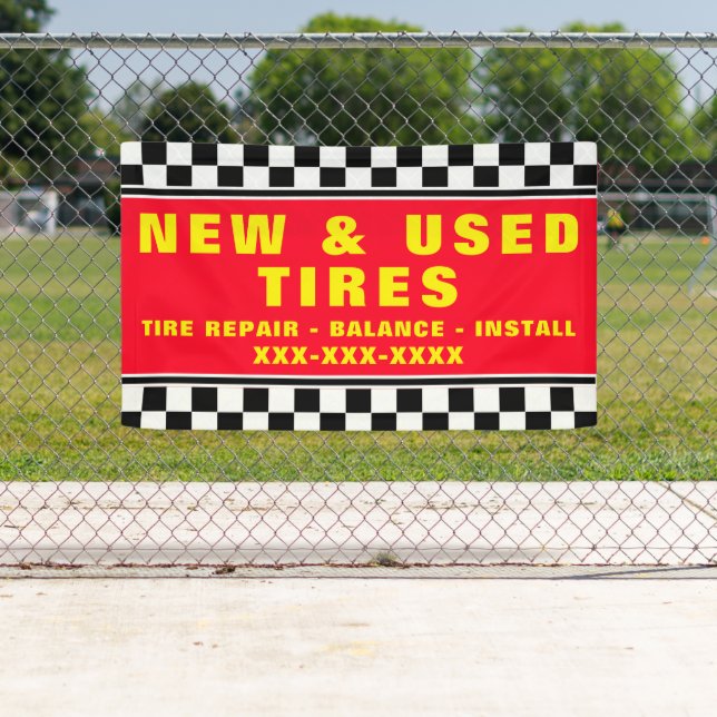 Banderoles Personnaliser les pneus neufs et usagés à vendre (En situation)