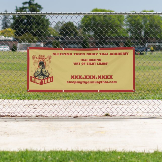 Banderoles Personnaliser Muay Thai Martial Arts School Grand (En situation)