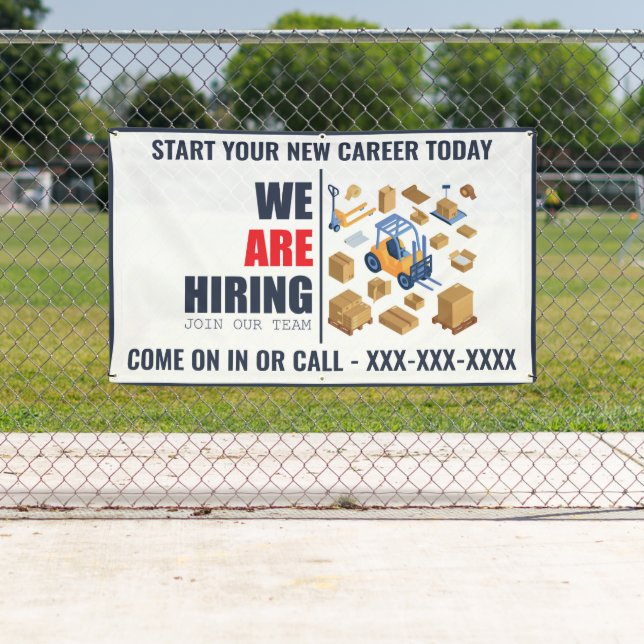 Banderoles Personnaliser Nous Embauchons Entrepôt Travail Gra (En situation)