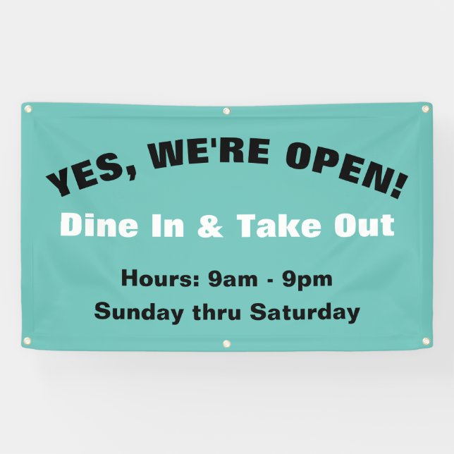 Banderoles Personnaliser Nous sommes Open Dine In & Take Out (Horizontal)