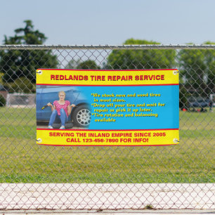 Banderoles Personnaliser Réparation des pneus Shop Photo Text