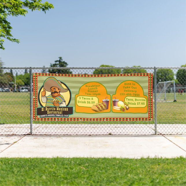 Banderoles Personnaliser Restaurant Mexicain Prix de la nourr (Insitu)