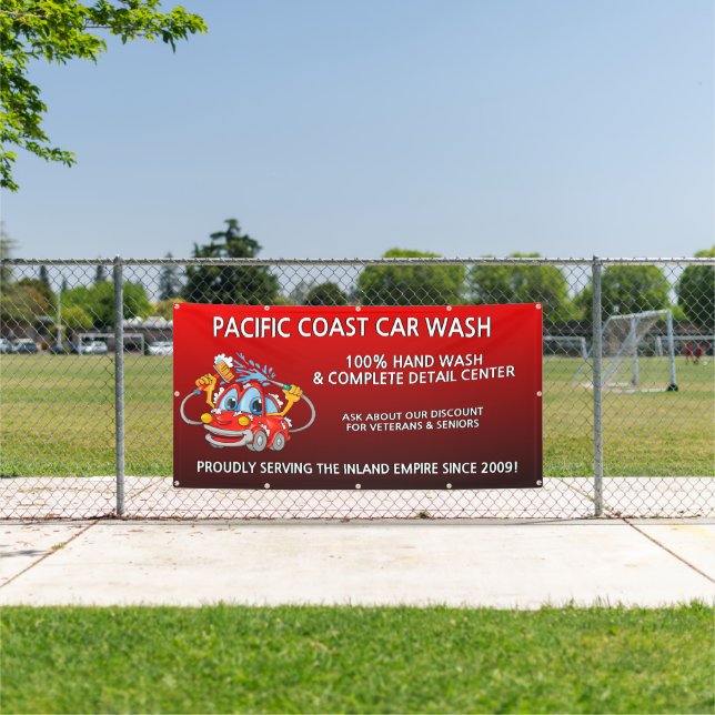 Banderoles Personnaliser Rouge Lave-Voiture Comical Toon Voit (Insitu)