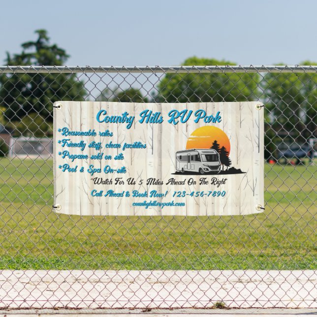 Banderoles Personnaliser RV Park Camping Autoroute (Insitu)