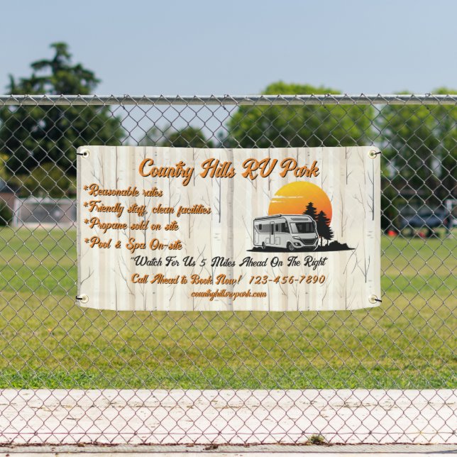 Banderoles Personnaliser RV Park Camping Autoroute (Insitu)