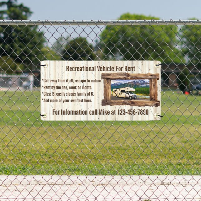 Banderoles Personnaliser Véhicule récréatif à louer ou à vend (Insitu)