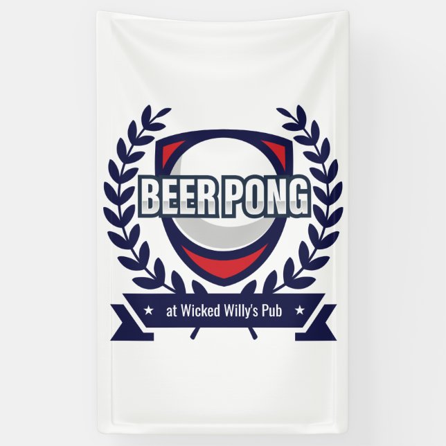 Banderoles Personnalisez Ce Logo De Bière Pong (Vertical)