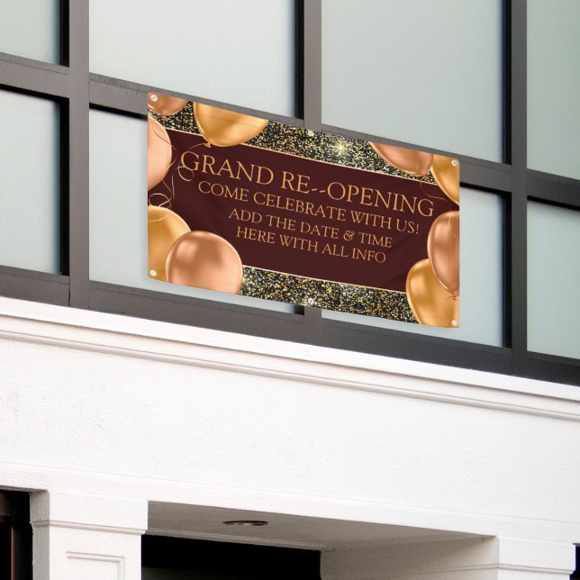 Banderoles Personnalisez les élégants ballons d'or Grand Re-O (Bâtiment extérieur)
