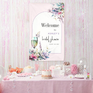 Banderoles Pétales et Prosecco Arche Florale pour une Baby Sh