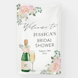Banderoles Pétales & Prosecco Champagne Affiche de bienvenue