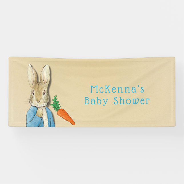 Banderoles Peter Rabbit Carottes et Stars Baby shower garçon (Horizontal)