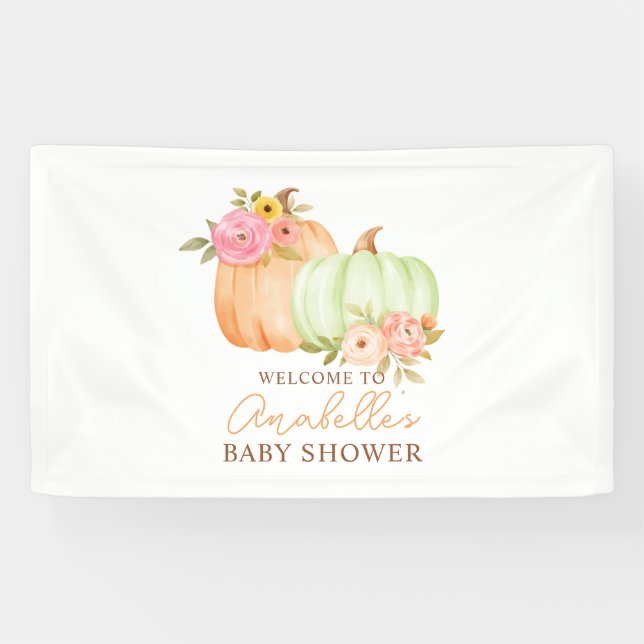 Banderoles Petit Baby shower d'automne Citrouille Personnalis (Horizontal)