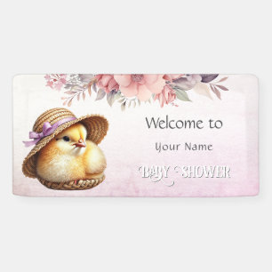 Banderoles Petit Baby shower de ruban rose brique