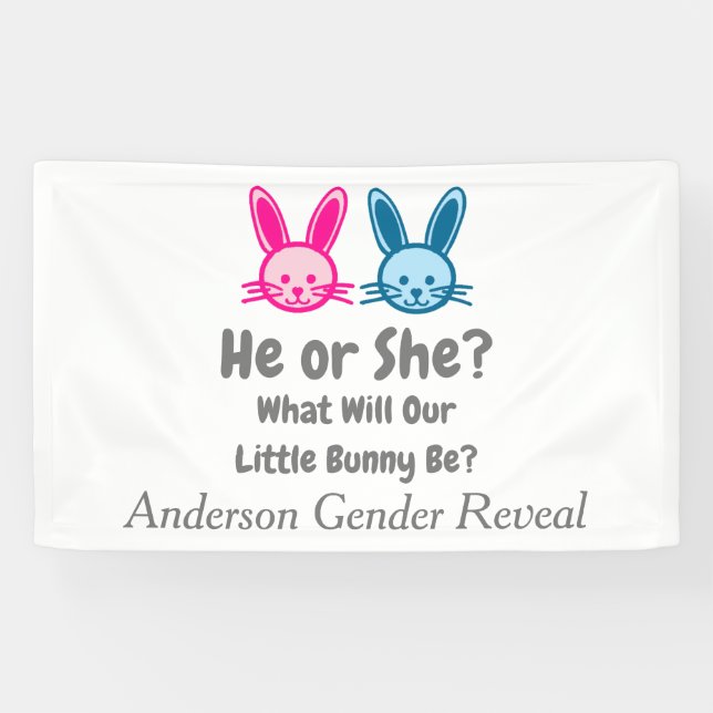 Banderoles Petit Bunny Gender Reveal (Horizontal)