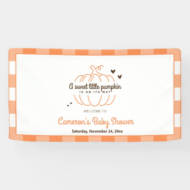 Banderoles Petit Citrouille Fall Boy Girl Baby shower Bienven (Horizontal)