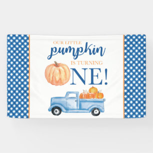 Banderoles Petit Citrouille premier anniversaire camion bleu
