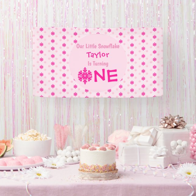 Banderoles Petit flocon de neige 1er anniversaire (Fête)