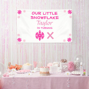 Banderoles Petit Flocon De Neige N'Importe Quel Âge Anniversa