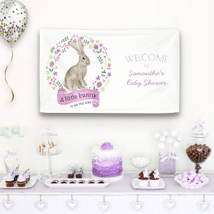 Banderoles Petit lapin lapin et joli Baby shower de fleurs
