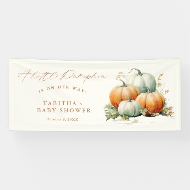 Banderoles Petite Citrouille Bébé Automne Shower Mixte (Horizontal)