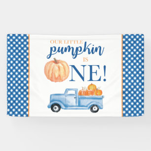 Banderoles Petite citrouille Premier anniversaire camion bleu