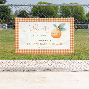 Banderoles Petite Douce Orange Vichy Bienvenue Baby Shower