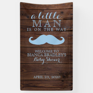 Banderoles Petite moustache en bois rustique du baby shower