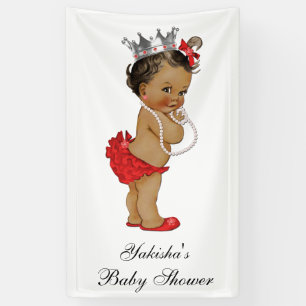 Banderoles Petite princesse ethnique rouge baby shower