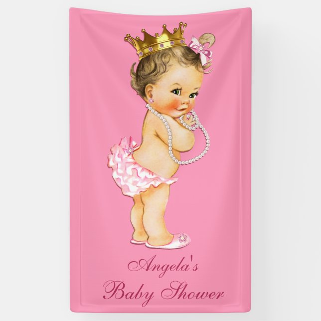Banderoles Petite princesse personnalisée baby shower de (Vertical)