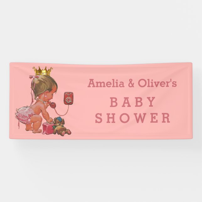 Banderoles Petite princesse sur le baby shower personnalisé (Horizontal)