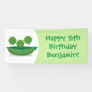 Banderoles Petits pois sauteurs en pod dessin animé illustrat