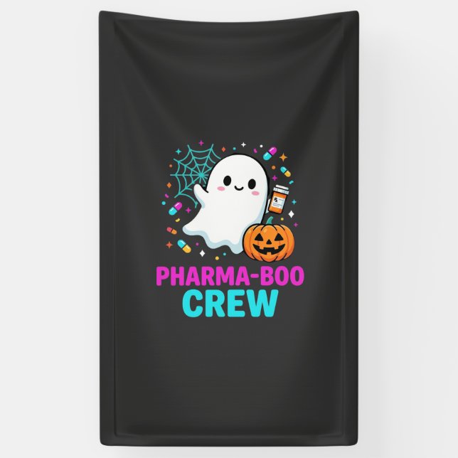 Banderoles Pharmacien Halloween Pharma-Boo Crew Conception de (Vertical)