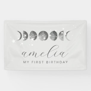 Banderoles Phases de lune Étoiles blanches