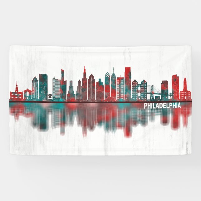 Banderoles Philadelphie Pennsylvanie Skyline (Horizontal)