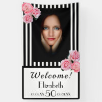 Photo 50e anniversaire noir rayures blanches flora