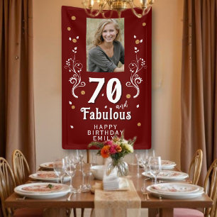 Banderoles Photo 70 ans et Fabuleux Feuillage Rouge 70e Anniv