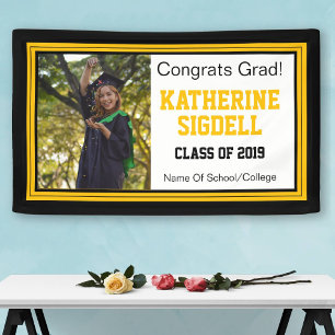 Banderoles Photo Black and Gold Grad One