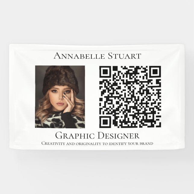 Banderoles Photo Code QR Entreprise Grand Entreprise (Horizontal)