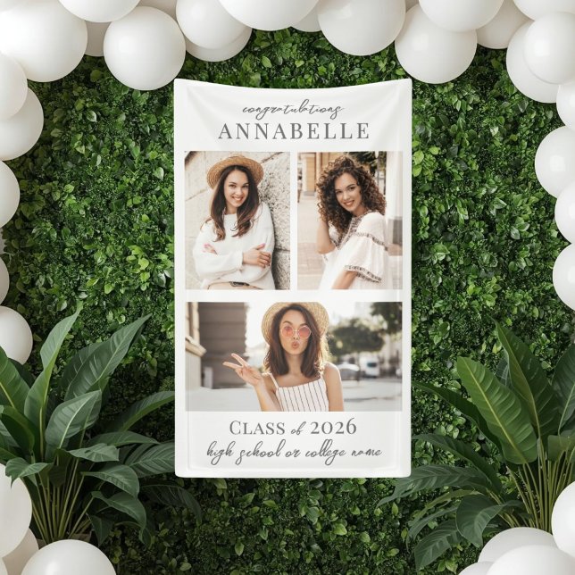 Banderoles Photo Collage Graduation Party Sign (Photo Collage Graduation Party Sign)