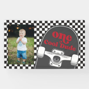 Banderoles Photo d'anniversaire de Skateboard One Cool Dude 