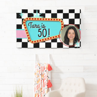 Banderoles Photo d'anniversaire Vintage 50s 1950's Diner Sock