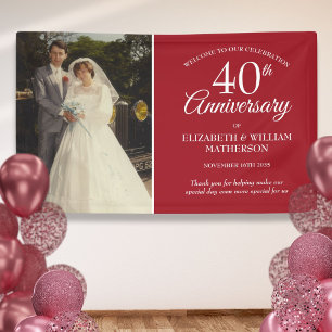 Banderoles Photo de 40e anniversaire de mariage Rubis Bienven