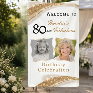 Banderoles Photo de bienvenue d'anniversaire 80 ans et fabule