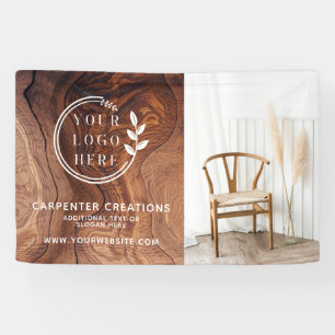 Banderoles Photo de logo de menuiserie en bois moderne élégan