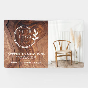Banderoles Photo de logo de menuiserie en bois moderne élégan