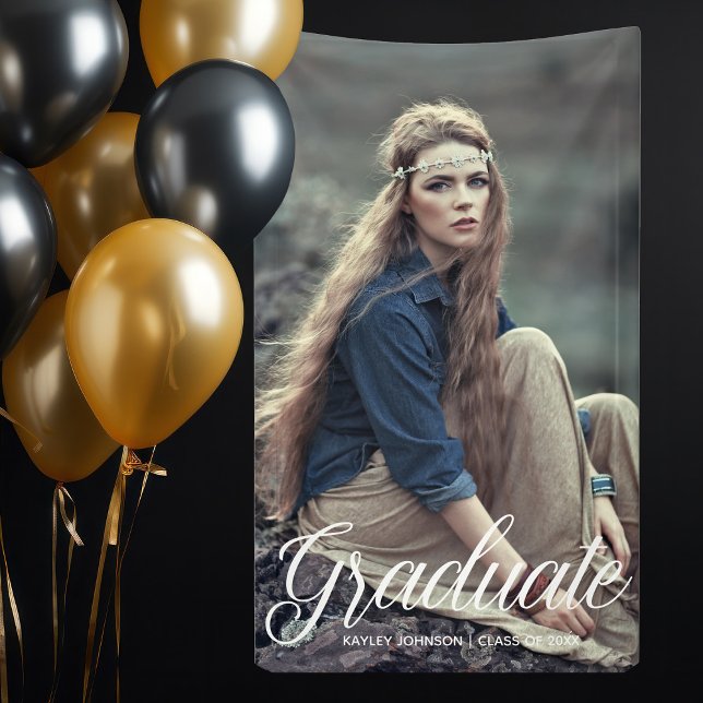 Banderoles Photo de remise de diplôme chic avec superposition (Créateur téléchargé)