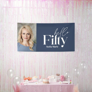 Banderoles Photo de typographie minimaliste moderne 50e anniv