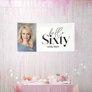 Banderoles Photo de typographie minimaliste moderne 60e anniv