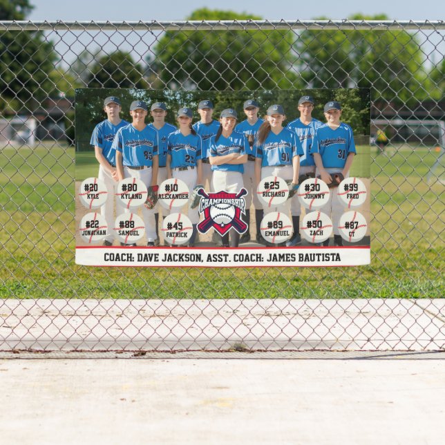 Banderoles Photo d'équipe de baseball (En situation)
