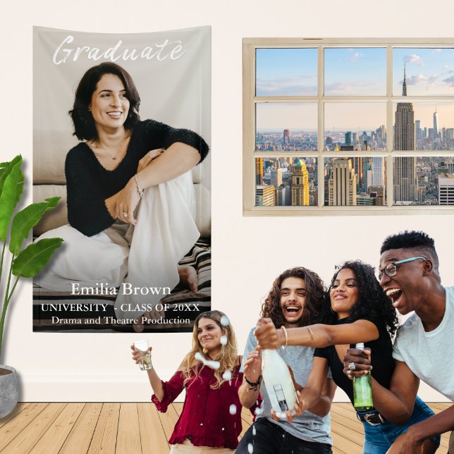 Banderoles Photo d'études supérieures et élégant script et te (Créateur téléchargé)